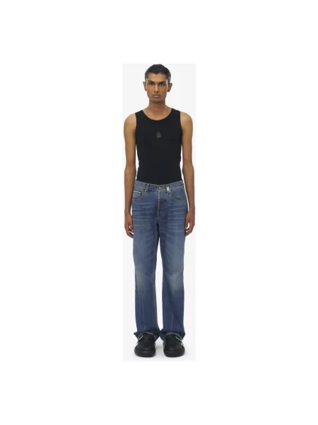 Jeansy straight leg Alexander Mcqueen niebieskie