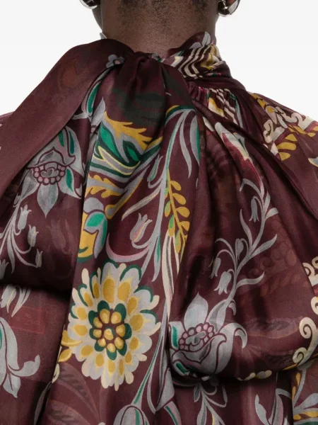 Bluză Etro de mătase cu imagine cu model paisley roșu
