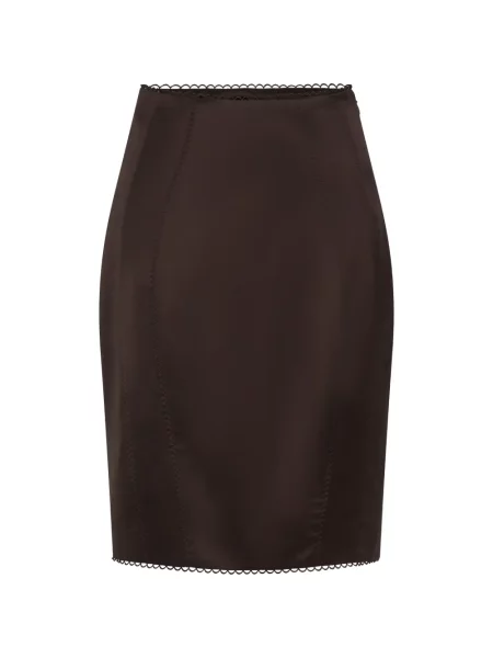 Spódnica midi Nicholas koronkowa do kolan brązowa