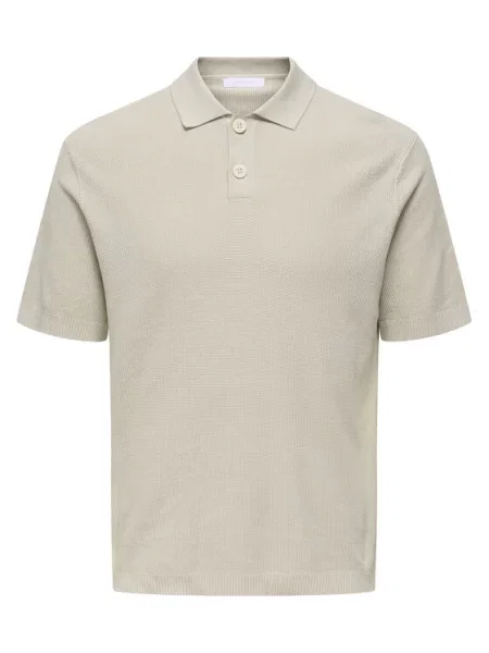 Only & Sons Polokošile Tony Béžová Regular Fit šedé