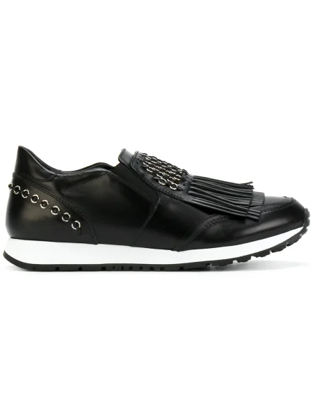 Slip on tenisky Tod's s třásněmi černé