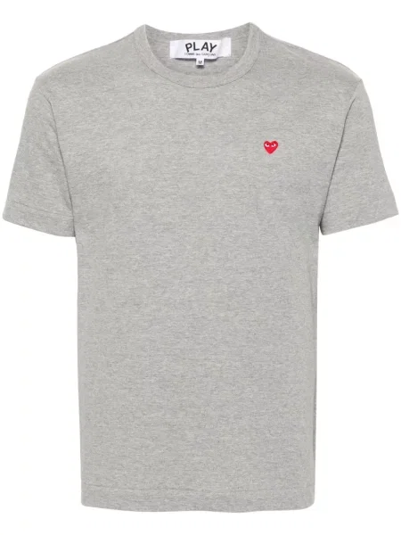 Tricou Comme Des Garcons Play cu motiv cu inimi gri