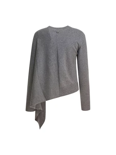 Sweter Alexander Mcqueen wełniany asymetryczny szary