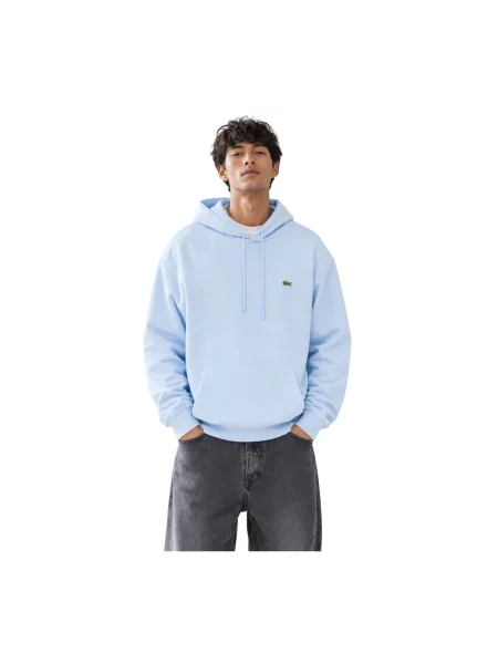 Bluza z kapturem Lacoste z kapturem niebieska