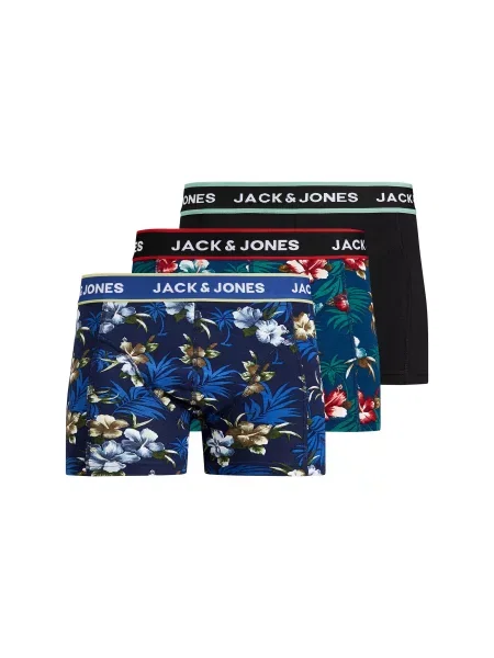 Jack&Jones Σετ μποξεράκια 3 τμχ Flower Έγχρωμο μαύρο