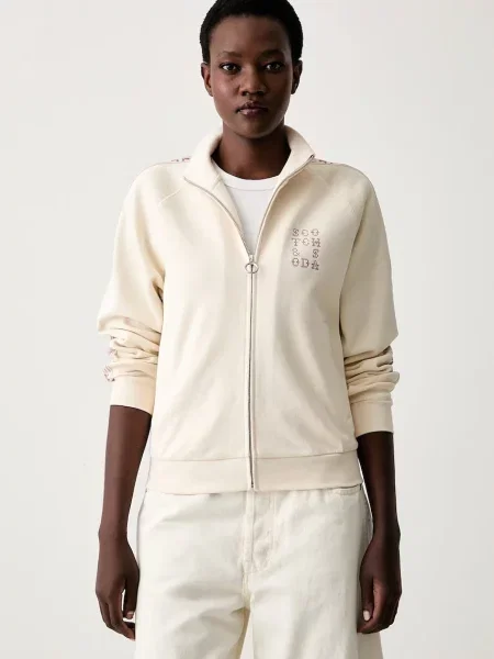 Scotch & Soda melegítőfelső női pamuttal bézs