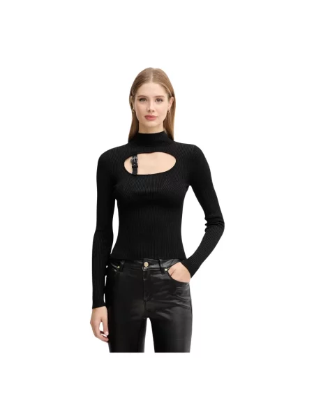 Sweter z golfem Versace Jeans Couture ze stójką czarny