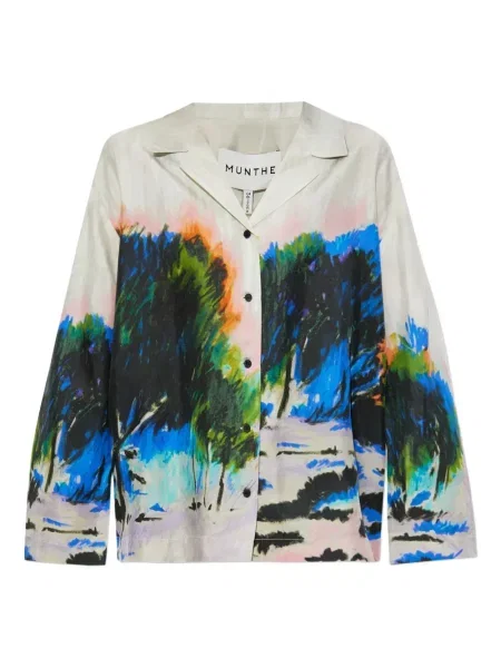 Cămașă Munthe de mătase gri