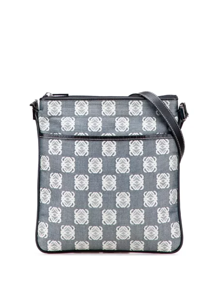 Plátěná crossbody kabelka Loewe Pre-owned šedá