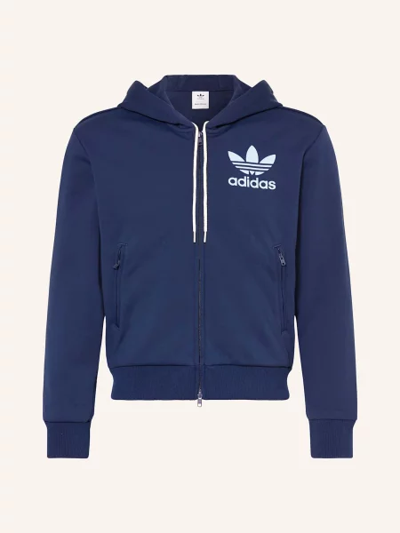 Bluza z kapturem Adidas elegancka do biegania niebieska