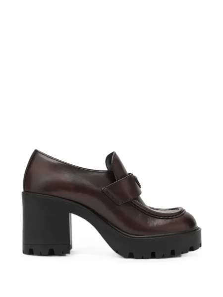 Pantofi loafer Prada din piele maro