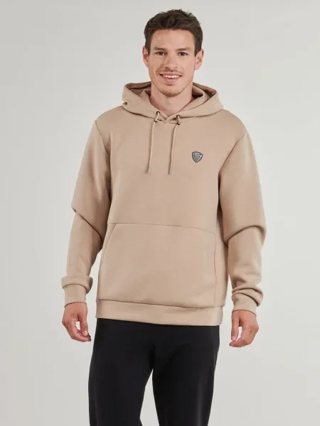 Mikina s kapucňou Emporio Armani Ea7 béžová