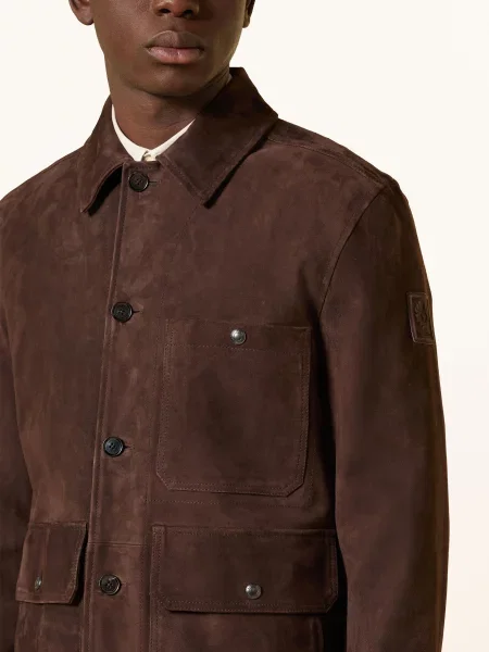 Belstaff Kožená Bunda Trail tmavě hnědá