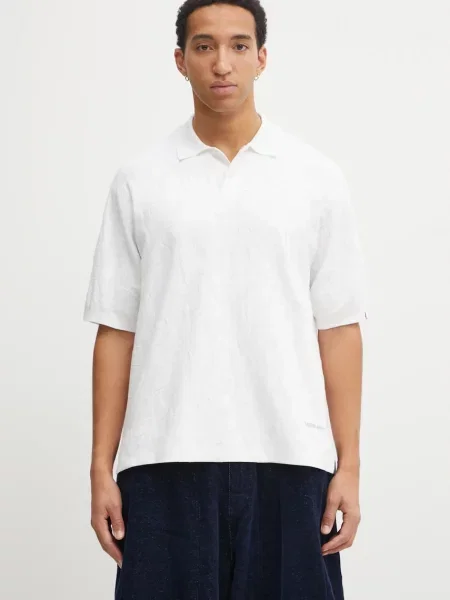 A Bathing Ape polo de Solid Camo Jacquard uni alb