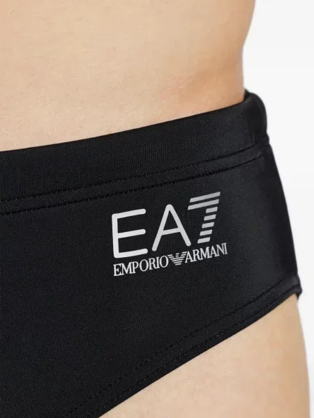 Slip de baie Ea7 Emporio Armani cu imagine negru