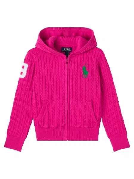 Gyerek kapucnis melegítő felső Polo Ralph Lauren rózsaszín