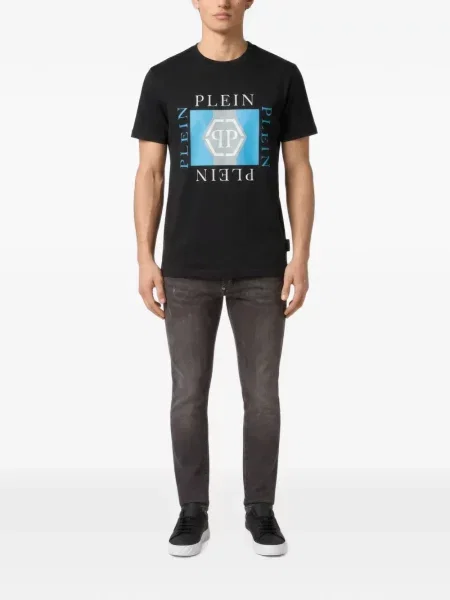 Tricou Philipp Plein din jerseu negru