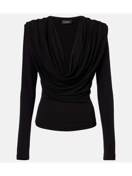 Top Wardrobe.nyc z dżerseju drapowany czarny