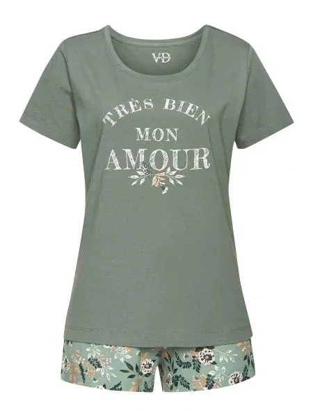 VIVANCE Kratke hlače za spanje bež / meta / žad bela