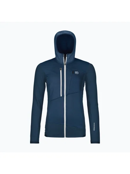 Bluză pentru femei ORTOVOX Fleece Grid Hoody deep ocean