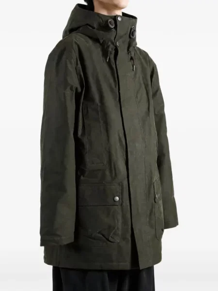 Palton Barbour cu glugă verde