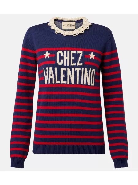 Pulover Valentino cu dungi albastru
