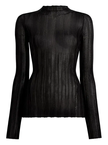 Top Khaite cu volane negru
