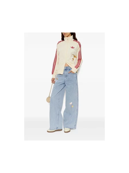 Loafersy Adidas skórzane beżowe