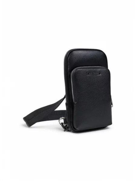 Armani Exchange geantă mică pentru bărbați cu imitație de piele negru