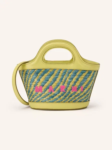 Marni Torebka Tropicalia Micro gruen niebieska