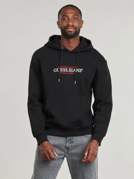 Mikina s kapucňou Guess s kapucňou čierna