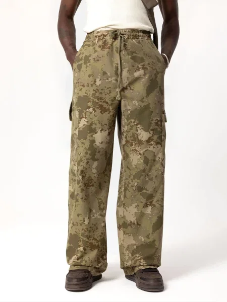 VAMOS CLO Kalhoty / olivová khaki