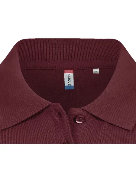 Clique Basic Polo z bawełny – burgund – burgundy czerwona