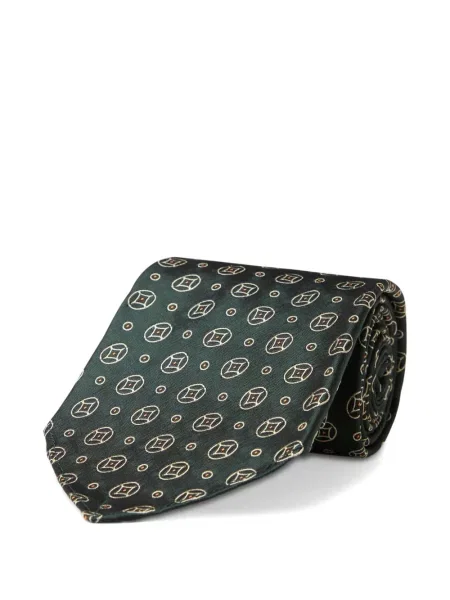 Cravată Ralph Lauren Rrl de mătase cu imagine cu imprimeu geometric verde