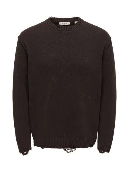 Only & Sons Pulover ONSTUNE ciocolatiu