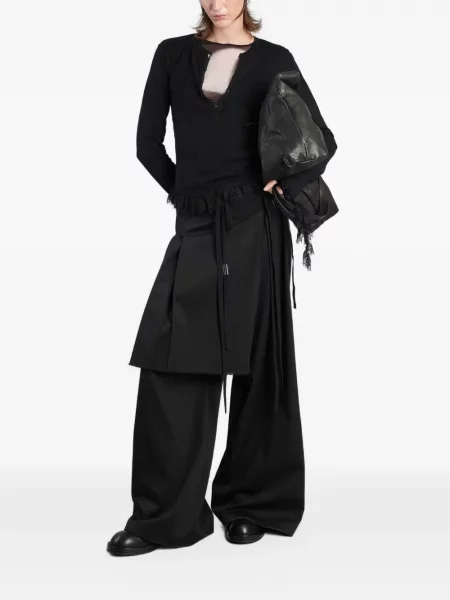 Top Ann Demeulemeester din dantelă negru