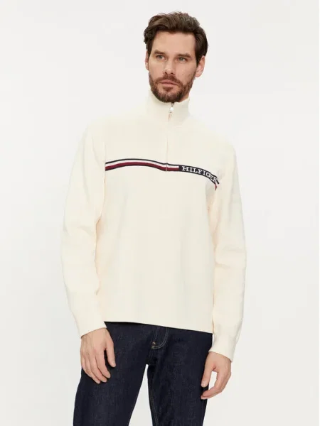 Tommy Hilfiger Sveter Global Stripe béžová