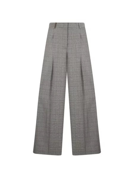 Pantaloni Peserico în carouri gri