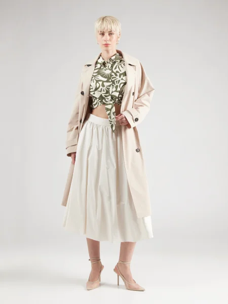 ONLY Bluză ONLJAKIRI LINEN fildeş / oliv