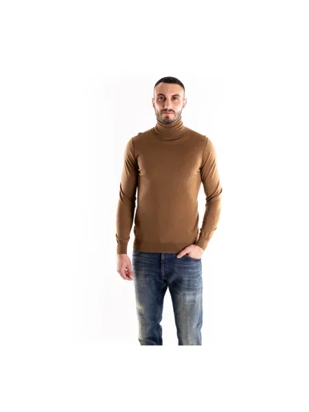 Sweter Paolo Pecora wełniany brązowy