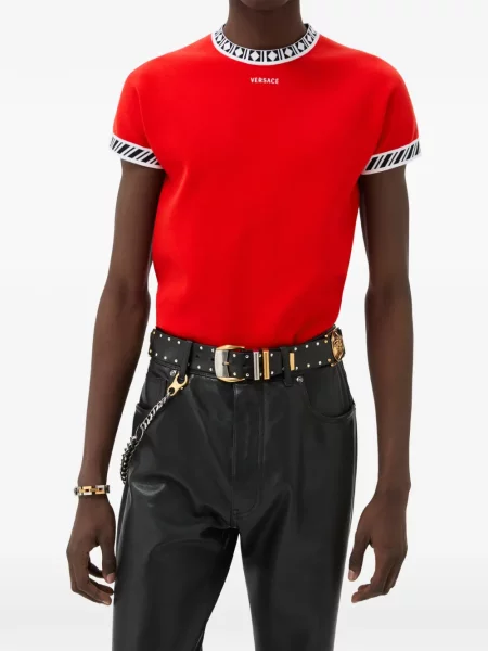 Tricou Versace tricotate roșu
