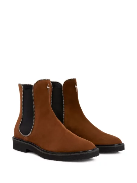 Botine chelsea Giuseppe Zanotti din piele de căprioară maro