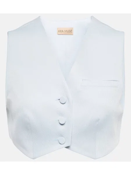 Kamizelka Aya Muse o krotszym kroju niebieska