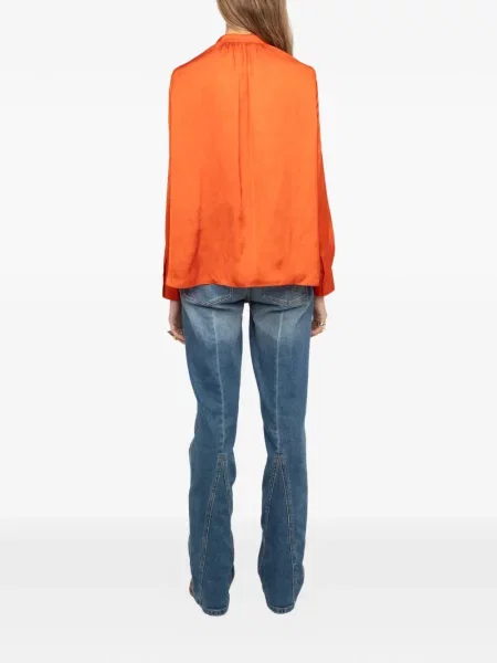 Bluză Zadig&voltaire din satin portocaliu