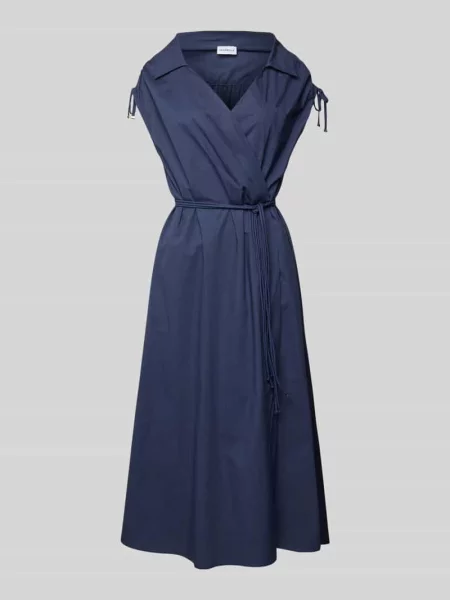 Sukienka midi z wiązanym model ‘RIVERA’ Marella granatowa