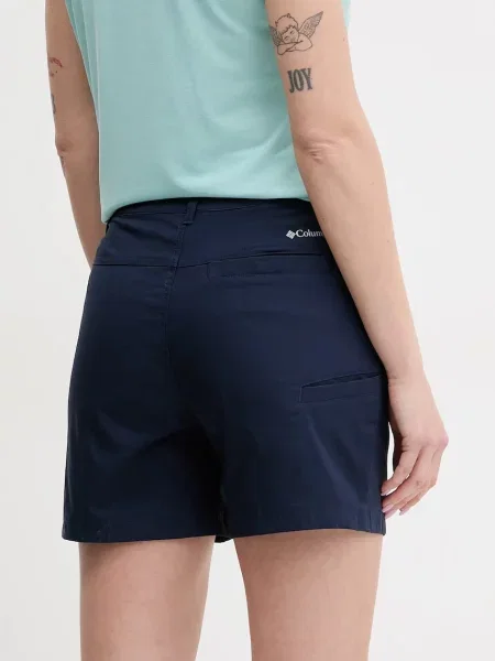 Outdoorové šortky Columbia Leslie Falls tmavomodrá medium waist
