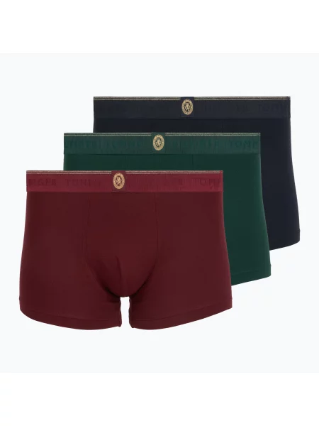 Boxeri pentru bărbați Tommy Hilfiger Trunk 3 pack navy blue/nocturnal green/burgundy albastru