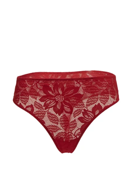 Chiloți tanga Wolford cu model floral din dantelă roșu