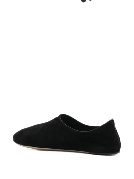 Balerini The Row din piele de căprioară negru