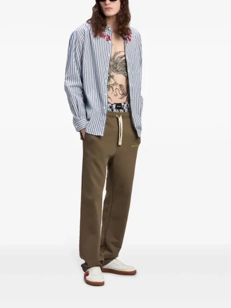 Siuvinėtos bėgimas kelnės Palm Angels ruda